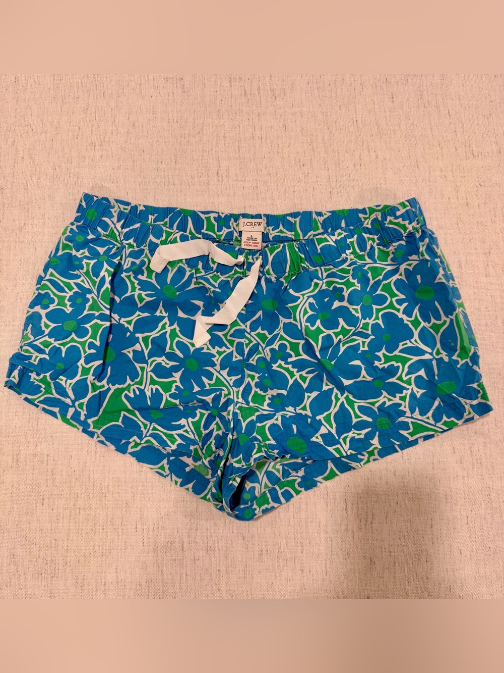 J.Crew Floral Drawstring Pajama Shorts - Blue & Green